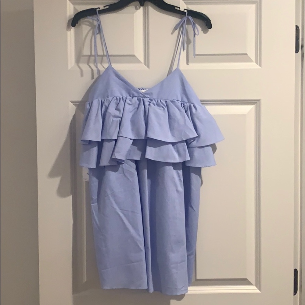 Goodnight macaroon tie strap ruffle dress